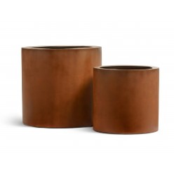 Кашпо TREEZ Effectory Corten Steel Циллиндр Бархатистая окись 