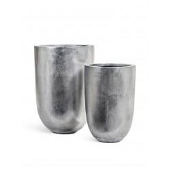 Кашпо Effectory Metal Высокий конус-чаша Серебро